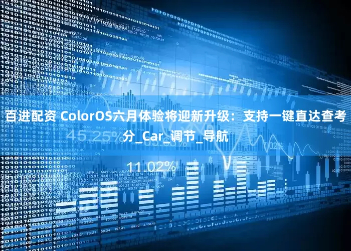 百进配资 ColorOS六月体验将迎新升级：支持一键直达查考分_Car_调节_导航